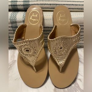 NWOB Jack Rogers Muted Gold Blair Sandal Size 8